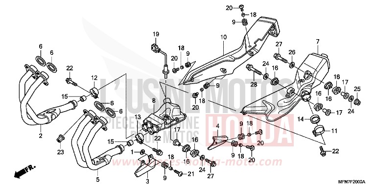 ABGAS-SCHALLDAEMPFER von CB1000R ABS PEARL COOL WHITE (NHA16) von 2010